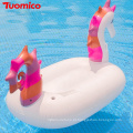 SUNGOOLE Brinquedos à prova d&#39;água Piscina Flutuante Unicórnio Inflável Ride-On Pool Float Island Float